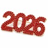 LOGOFUN 2026 Rhinestone Graduation Brooch Pin, Red