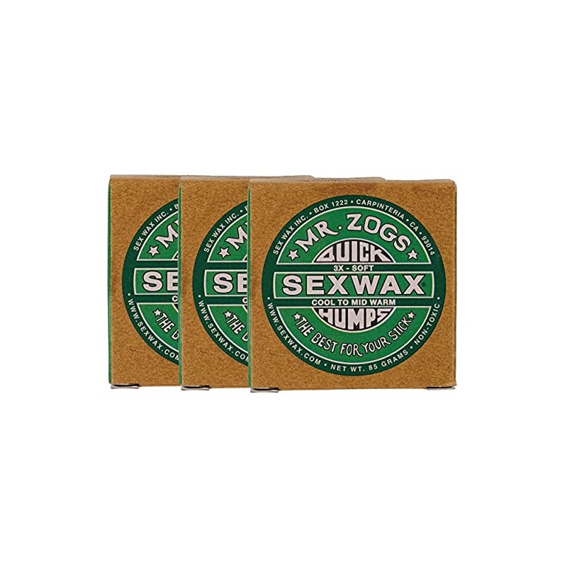 SEXWAX Wax Surfing Quick Humps 3X Green Label Set of
