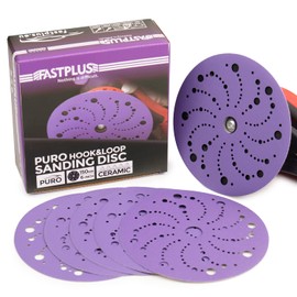 150mm Sanding Discs 50PCS Clean Sanding Discs, 320 Grit Multi-Hole Hook and Loop Sanding Disc, Long lasting, Virtually Dust-Fee for Auto body, Wood and Metal Sanding