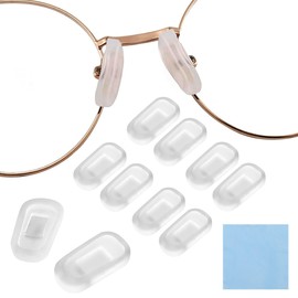 HiCycle2 Eyeglasses Nose Pads, Upgraded Soft Silicone Eyeglass Nose Pad Covers 5 Pairs with Clean Cloth
