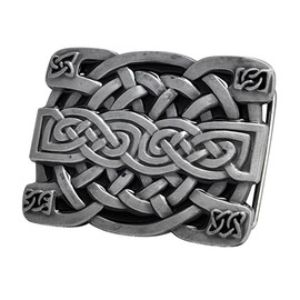 Belt Buckle, Rectangular Celtic Kilt Belt Buckle, Western Keltic Buckles for Men Women, American Keltic Irish Scottish Celtic Knot Belt Buckle for Men, silver