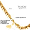 LIFETIME JEWELRY 11mm Miami Curb Cuban Link Chain Bracelet 24k