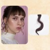 NICENEEDED Long Side Bangs Brown Wavy Curly Clip On Pony