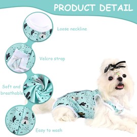 Sebaoyu Dog Recovery Suit for Dogs, Dog Onesie Surgical Surgery Suit for Female Male Spay, Cone E-Collar Alternative Prevent Licking Wounds Pet Surgery Recovery Bodysuits Cactus, L