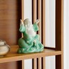 Houlu Small Green Fat Laughing Buddha Statue for Good Luck,