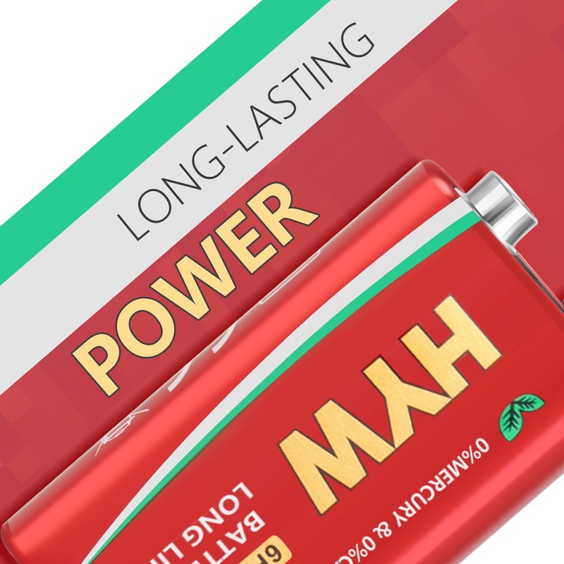 Fitinoch 4 Pack 9 Volt Alkaline Batteries, Long-Lasting 9V Battery