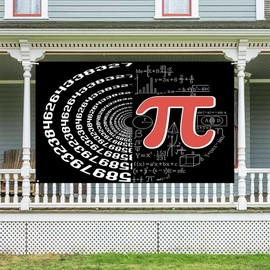 Ticuenicoa Mathematical Happy Pi Day Banner - 70.8x43.3 Inch Funny Outdoor Party & Welcome Home Decoration, Photography Backdrop for Home, School & Classroom Pi Day Celebrations