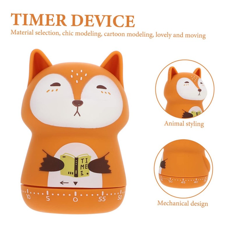 LABRIMP 2pcs Cartoon Animal Shape Mechanical Countdown Timer Cute Timer