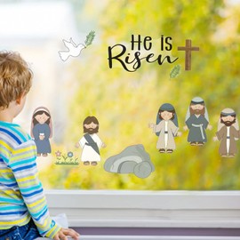 Stickerscape Easter Window Stickers (Easter Story) | Easter Window Decal, Religious Window Decoration for Easter | Viewable from Inside and Outside | Easy to Apply and Cleanly Removable