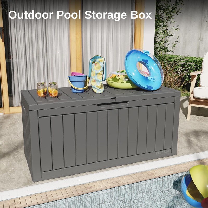 EAST OAK Outdoor Storage Box, 90 Gallon Deck Box, Waterproof
