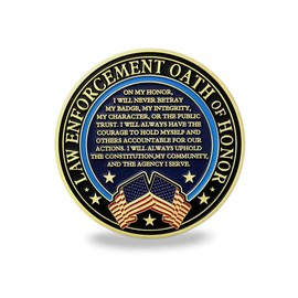 Thin Blue Line Police Challenge Coin Law Enforcement Prayer Military Coin