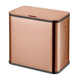RedFactor Stainless Steel Hanging Trash Can with Lid and Inner Bucket – Slim 1.3 Gallon Odor-Free Compost Bin for Kitchen Cabinet, Countertop, Under Sink, or Bathroom (Copper)