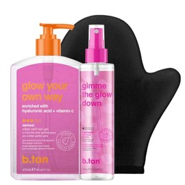 B.TAN- Kit de gel autobronceador transparente y bruma facial b.tan | Glow Your Own Way + paquete de bruma - Autobronceador resistente a las transferencias