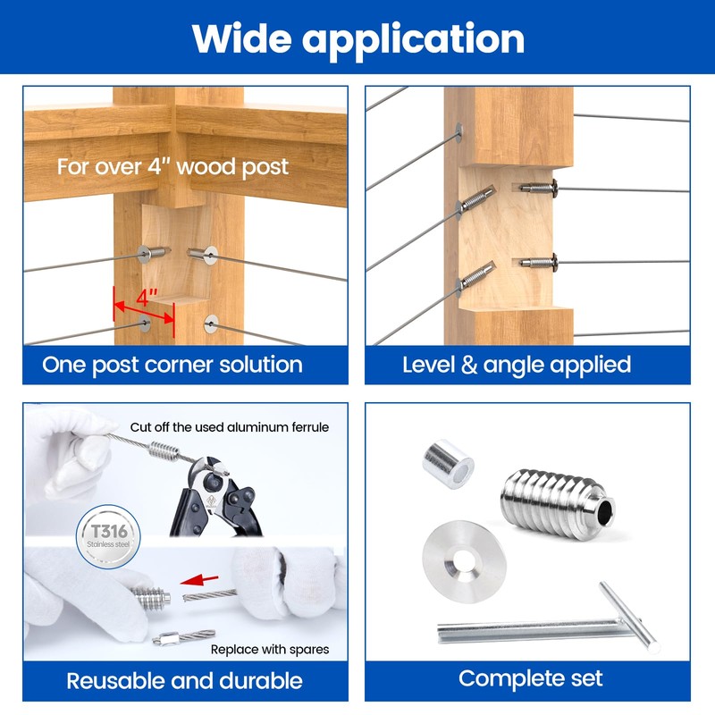 [Patent] Muzata 20 Pack 3/16" Invisible Cable Railing Kit Hardware