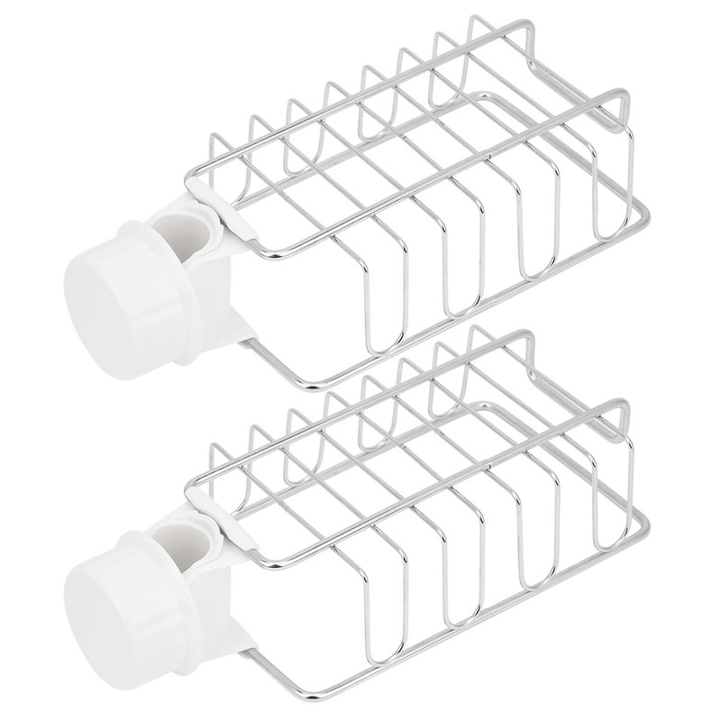 2Pcs Faucet Storage Rack Stainless Steel Sink Caddy Organizer Soap