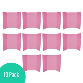 Flipside Products 36” x 48” Project Boards for Presentations, Science Fair, School Projects, Event Displays and Trifold Picture Board, Proudly Made in USA - Pink - 10 Pack
