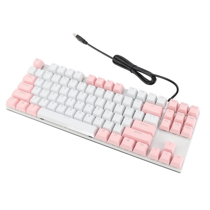 Mechanical Keyboard 87 Keys Blue Switch Ergonomic Multicolor Backlight Design
