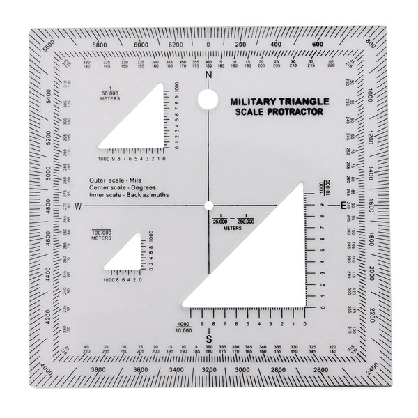 GOTICAL Military UTM/MGRS Coordinate Scale Map Reading and Land Navigation Topographical Map Scale, Protractor and Grid Coordinate Reader Pairs with Compass and Pace Counter Beads by GOTICAL