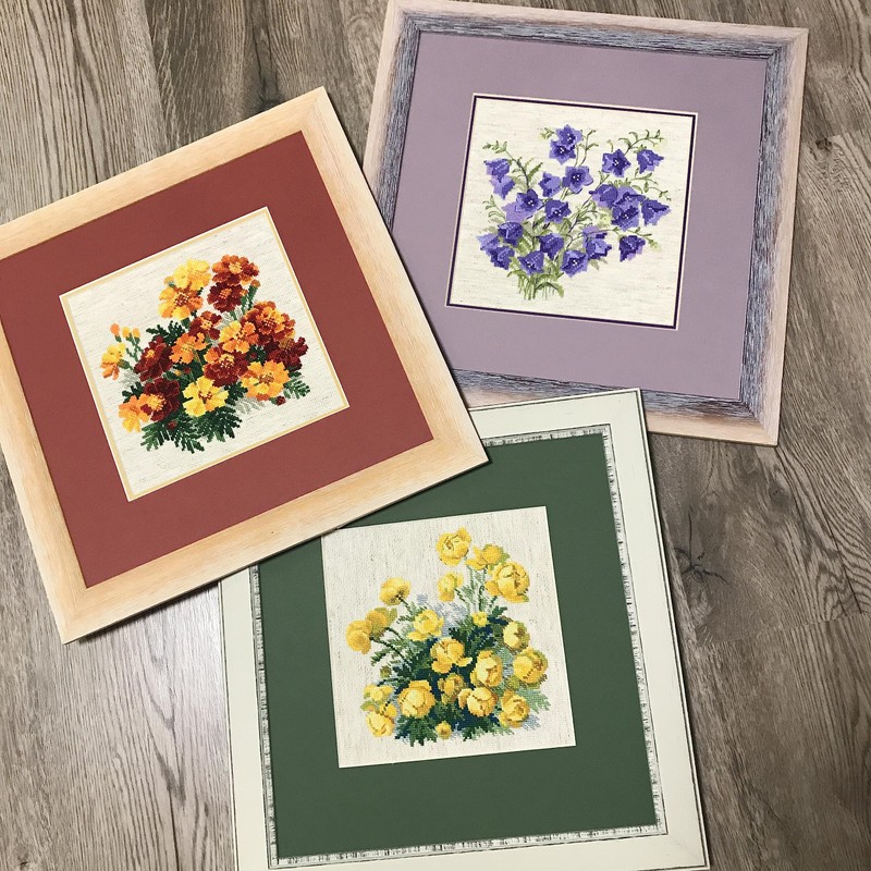 Riolis, Stiefmütterchen-Medley, gezählter Kreuzstich-Kit, 20,3 x 20,3 cm, 14-fädig