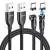 VAFOTON 9Pin Magnet Ladekabel (2Pack 2m+1m), 540 Grad USB Magnetisches