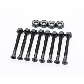 INSTSK8 Axle Nut Set Skateboard Skateboard Plus Screw Set Long Screw Set (2.0"-Black)