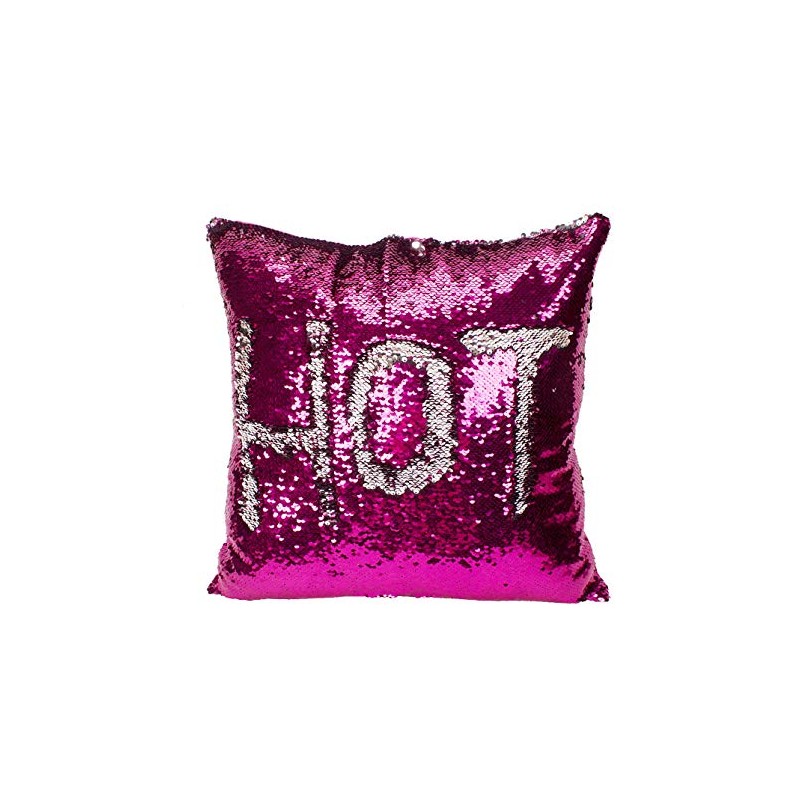 Mr Gadget Solution® Hot Pink Silver 16'' Magic Mermaid Pillow