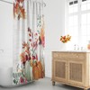 JarThenaAMCS Fall Pumpkins Shower Curtain Autumn Leaves Harvest Thanksgiving Polyester