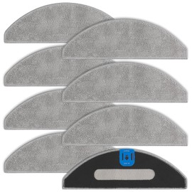 8 Pcs Replacement Mop Pads Compatible with iRobot Roomba Combo i5/i5+/j5/j5+ Robot Vacuum and Mop, Washable Reusable Microfiber Cleaning Cloths for Hard Floors