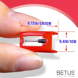 Betus Record Player Needle Replacement 2 Pack – Red Diamond Turntable Stylus Replacement Needle for Enhanced Audio – Universal Fit for Crosley, ION, Victrola, Phonographs, Boytone