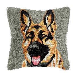 bositigo Dog Latch Hook Pillow Kit for Adults & Kids, DIY Pre-Printed Canvas Craft, 17x165 Inch Decorative Cover for Sofa Cushions, Bedroom Decor (Dog Pattern 149)