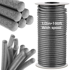 MotiMind 1/2 Inch x 100 ft Foam Backer Rod for Gaps Joints Concrete Crack Filler Caulk Saver Bulk Foam Backing Rod Concrete Filler Rope for Weather Stripping Door Seal (Gray)