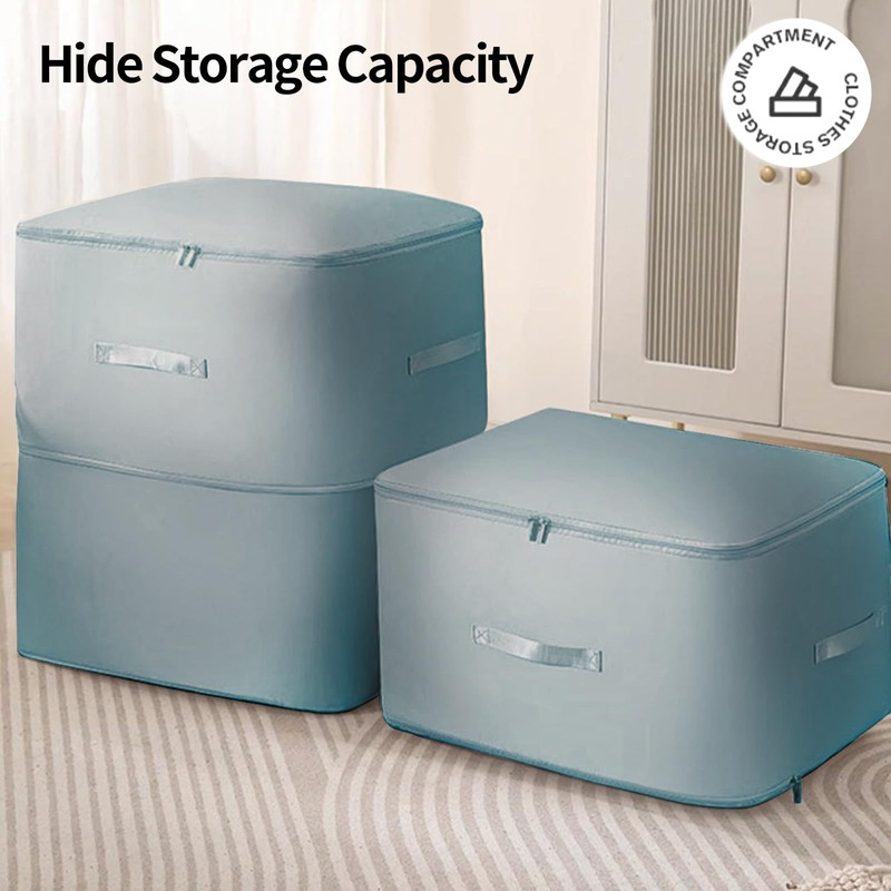 Fycyko Pack of 2 Ultra Space-Saving Self-Compressing Organiser, Underbed Storage