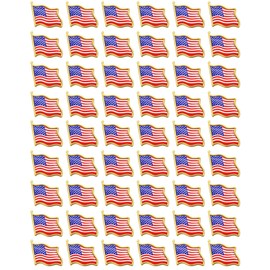 100 PCS American Flag Lapel Pins - USA Waving Flag Pins United States US Badge Pins brooch-12/24/50 pack (100)
