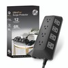 GE UltraPro Adapt - Protector de sobretensiones de 12 Tomas, Cable Trenzado de 6 pies, Protector de sobretensión, Tira de alimentación de protección contra sobretensiones, 3540 Julios, Negro, 74542