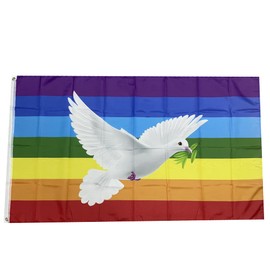 Stormflag Peace Dove Flagges 90 cm x 150 cm Rainbow Dove Peace 3 x 5 ft Polyester 90 g with Eyelets with Double Needle