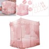 Luxury Princess 3 Side Openings Post Bed Curtain Canopy Netting