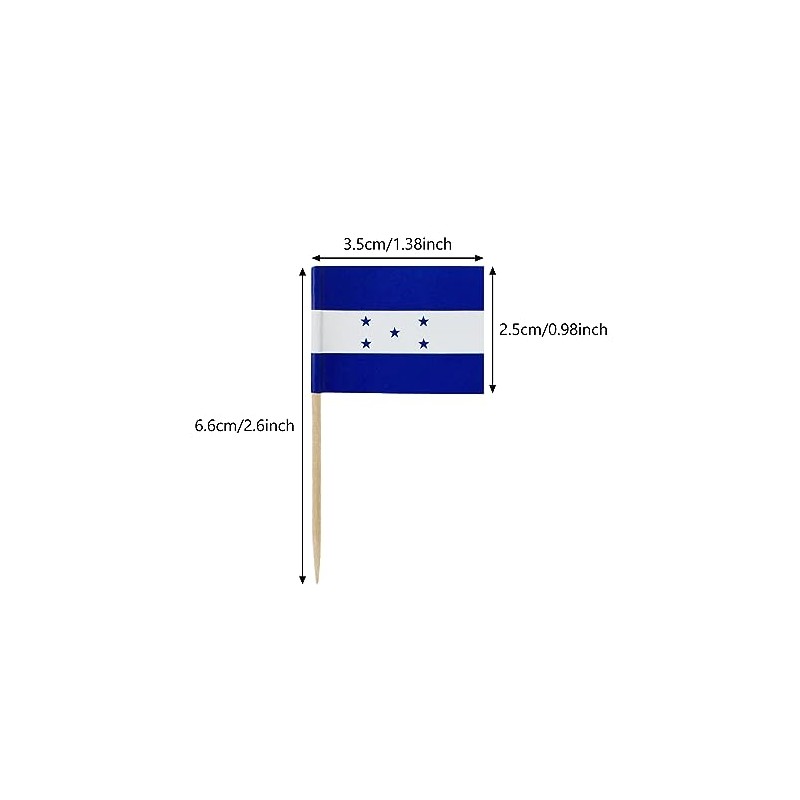 Honduras Flag Honduran Toothpick Flags, Small Mini Stick Cupcake Toppers