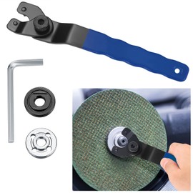 Adjustable Angle Grinder Key, Universal Key Allen Key, Adjustable Fasteners, Hole Wrench Accessories for Angle Grinder, Table Grinder, with Metal Flange Lock