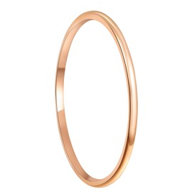 Crownal 1mm 2mm Rose Gold Tungsten Wedding Band Ring Women Matching Plain Dome Polished Comfort Fit Size 3 to 10 (1mm,8)