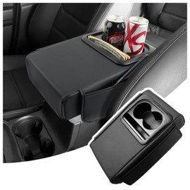 Multifunctional Center Console Cover as Center Console Cup Holder,PU Leather Arm Rest Cover for Car with 2 Pocket Car Armrest Storage Box,Universal Middle Console Cover Car Accessories