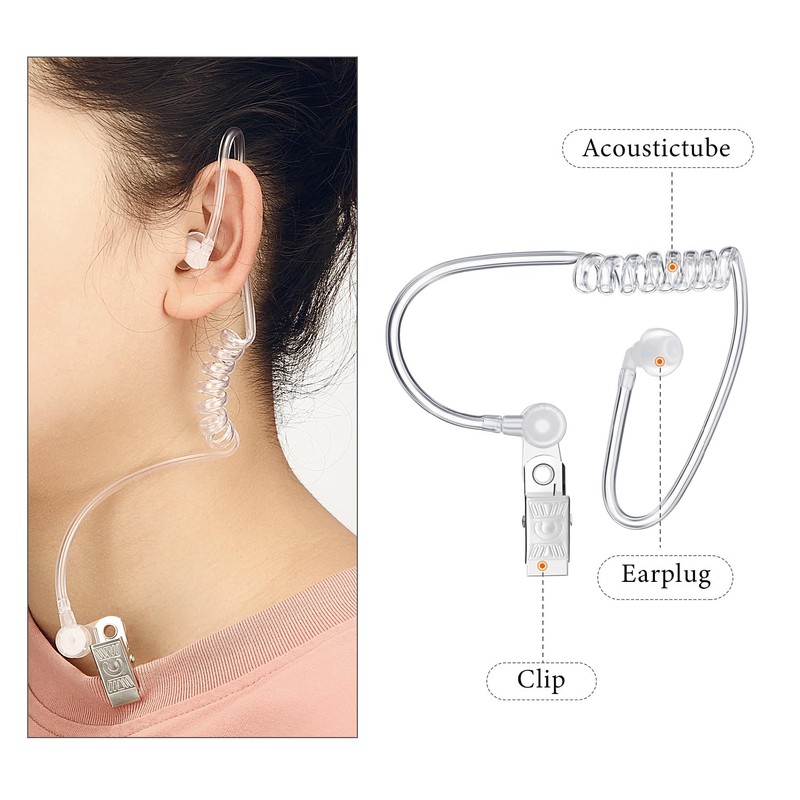 Gejoy 4 Pack Spy Earpiece Agent Costume Accessory Fake Security
