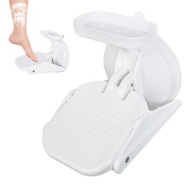 Minicoco Shower Foot Rest for Shaving Legs No Drilling & Reusable Anti Slip Shower Pedal Shower Step with Powerful Suction Cup Load Capacity 220 Pounds Pregnant Woman and Back Pain Sufferers