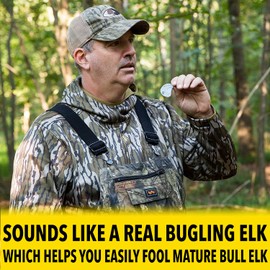 ESH Bull Elk Call & Cow Elk Call – Realistic Diaphragm Style Mouth Calls – Double Reed Bull Elk Calls for Hunting – Compact Bugling Bull Elk Calls for Beginner & Pro Hunters – Elk Hunting Calls