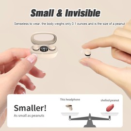 Invisible Smallest Mini Earbuds Wireless Bluetooth Ear Buds for Small Ears Canals, Nude Skin Tone Low Profile Discreet Spy Earpiece Wireless Tiny Micro Hidden Earbuds Small Headphones for Work
