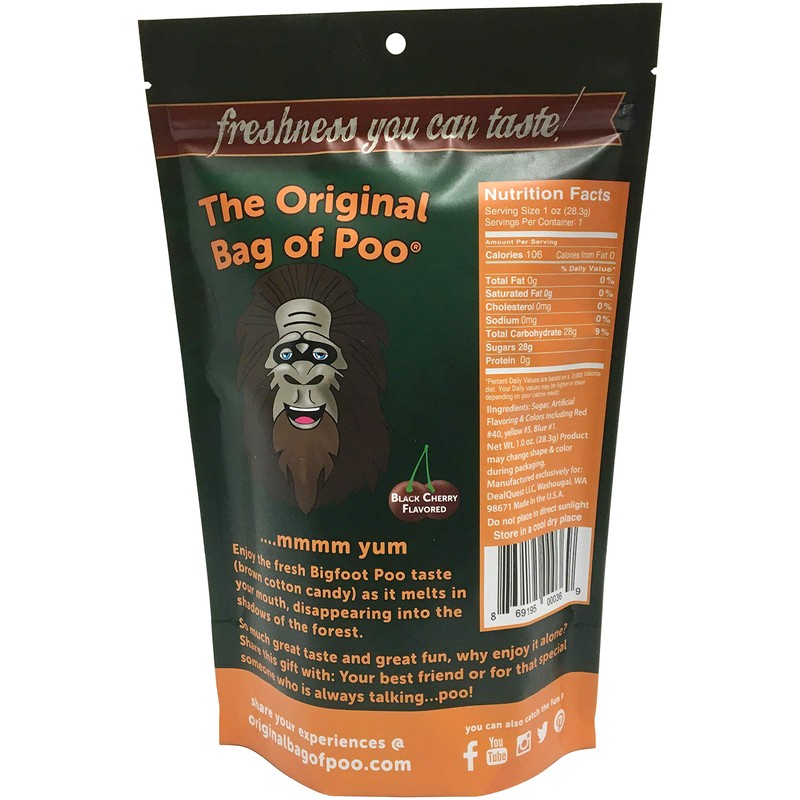 The Original Bag of Poo®, Sasquatch Poo (Black Cherry Flavor