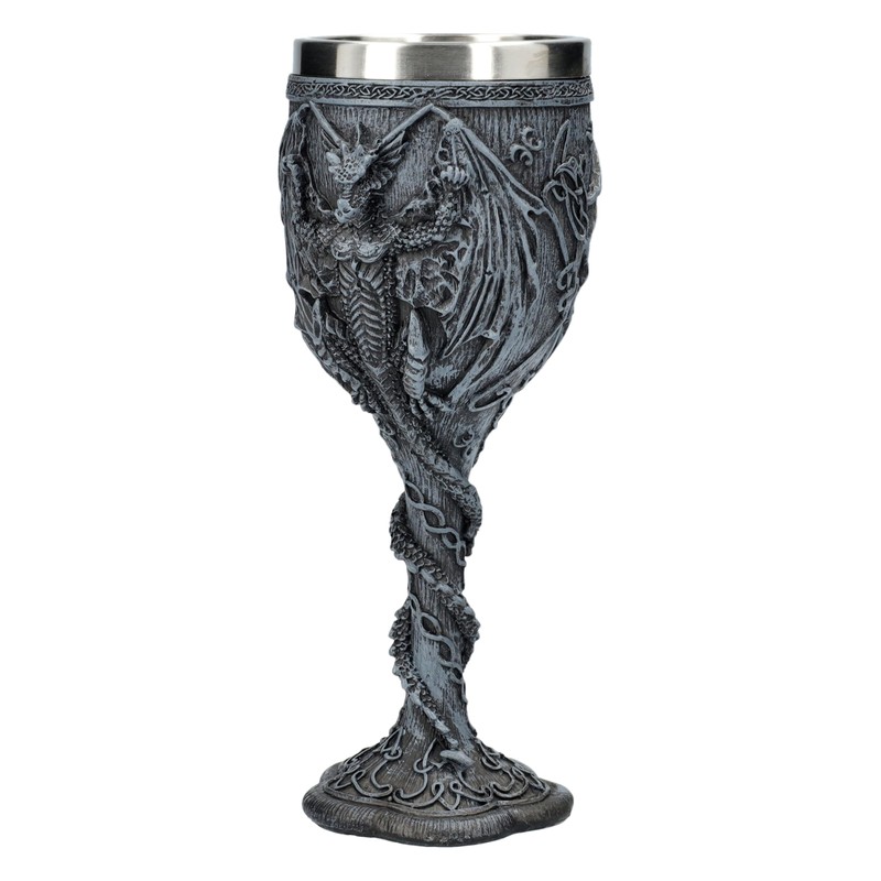 Gothic Goblet with Black Dragon - 19.5cm - Mystical Decoration