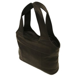 Piel Leather Laptop Hobo, Chocolate, One Size