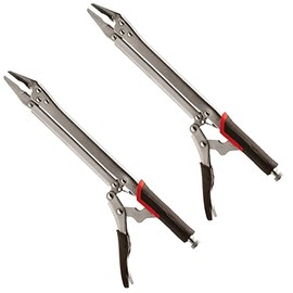 Electriduct 15" Long Neck Extended Reach Straight Jaw Locking Pliers with Non-Slip Handle - Pack of 2