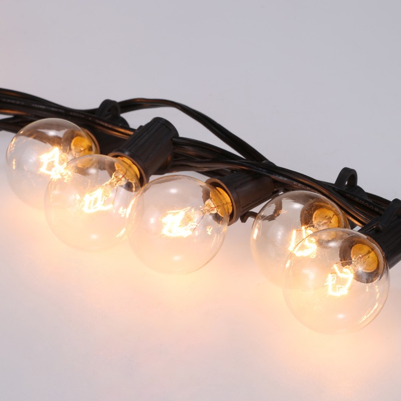 G40 String Light 2 Spare Bulbs Total Power 175W 25FT