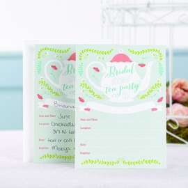 Hortense B. Hewitt 25-Count Bridal Shower Invitations, Tea Time